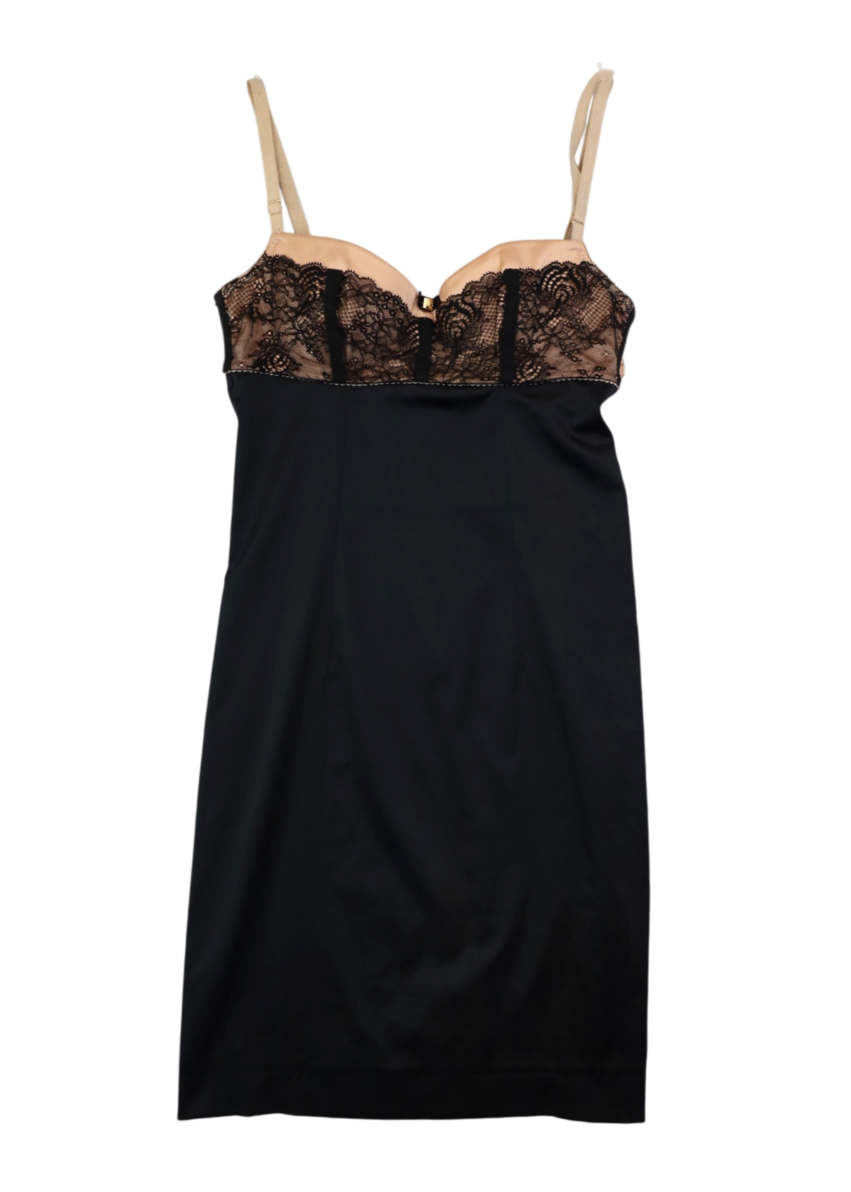 DOLCE & GABBANA UNDERWEAR (AS IS) Black/Pale Pink Bustier Mini Dress