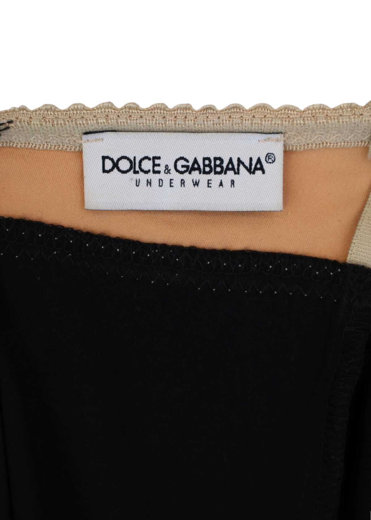 DOLCE & GABBANA UNDERWEAR (AS IS) Black/Pale Pink Bustier Mini Dress