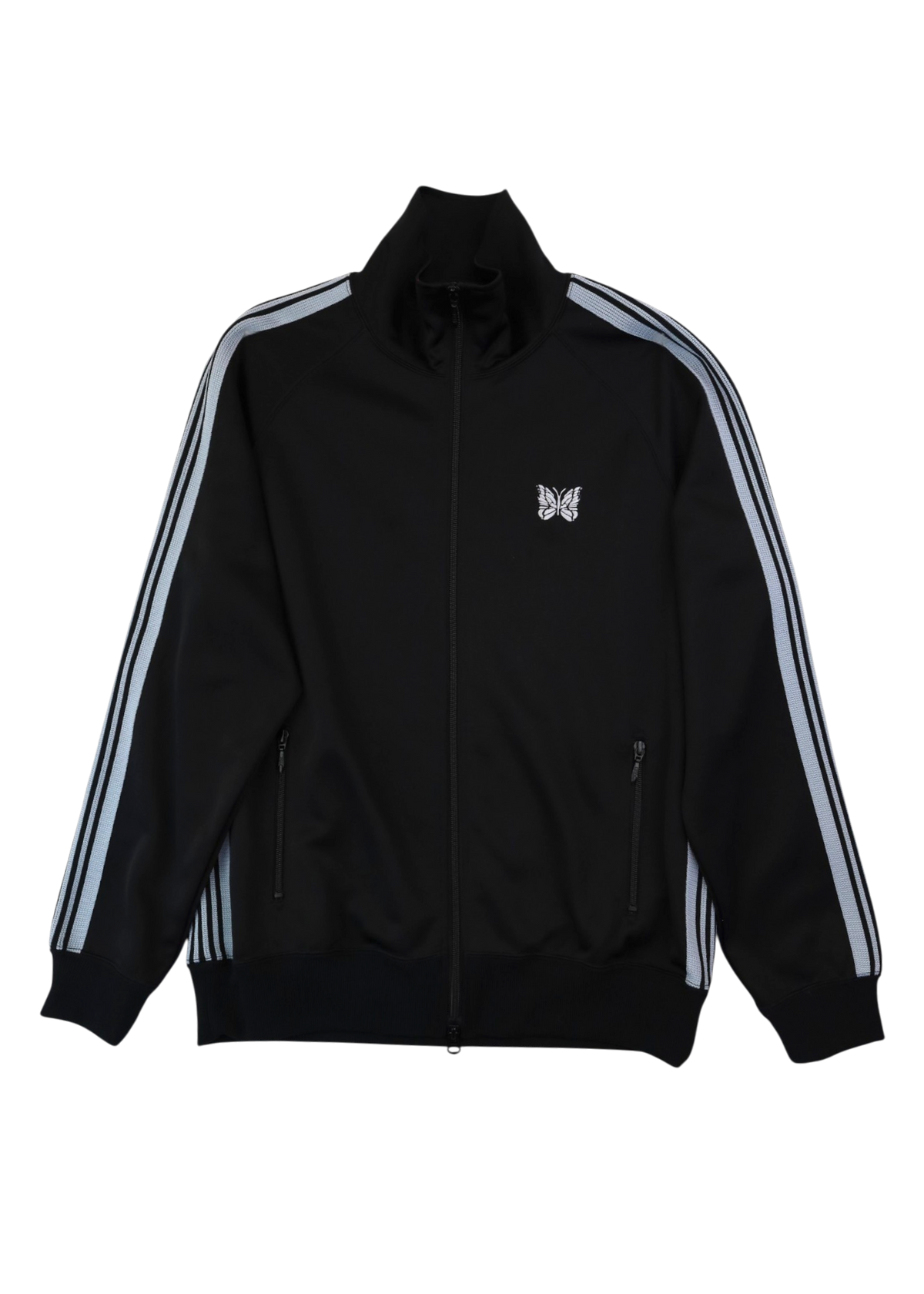 NEEDLES Black/Powder Blue Poly Smooth Track Jacket