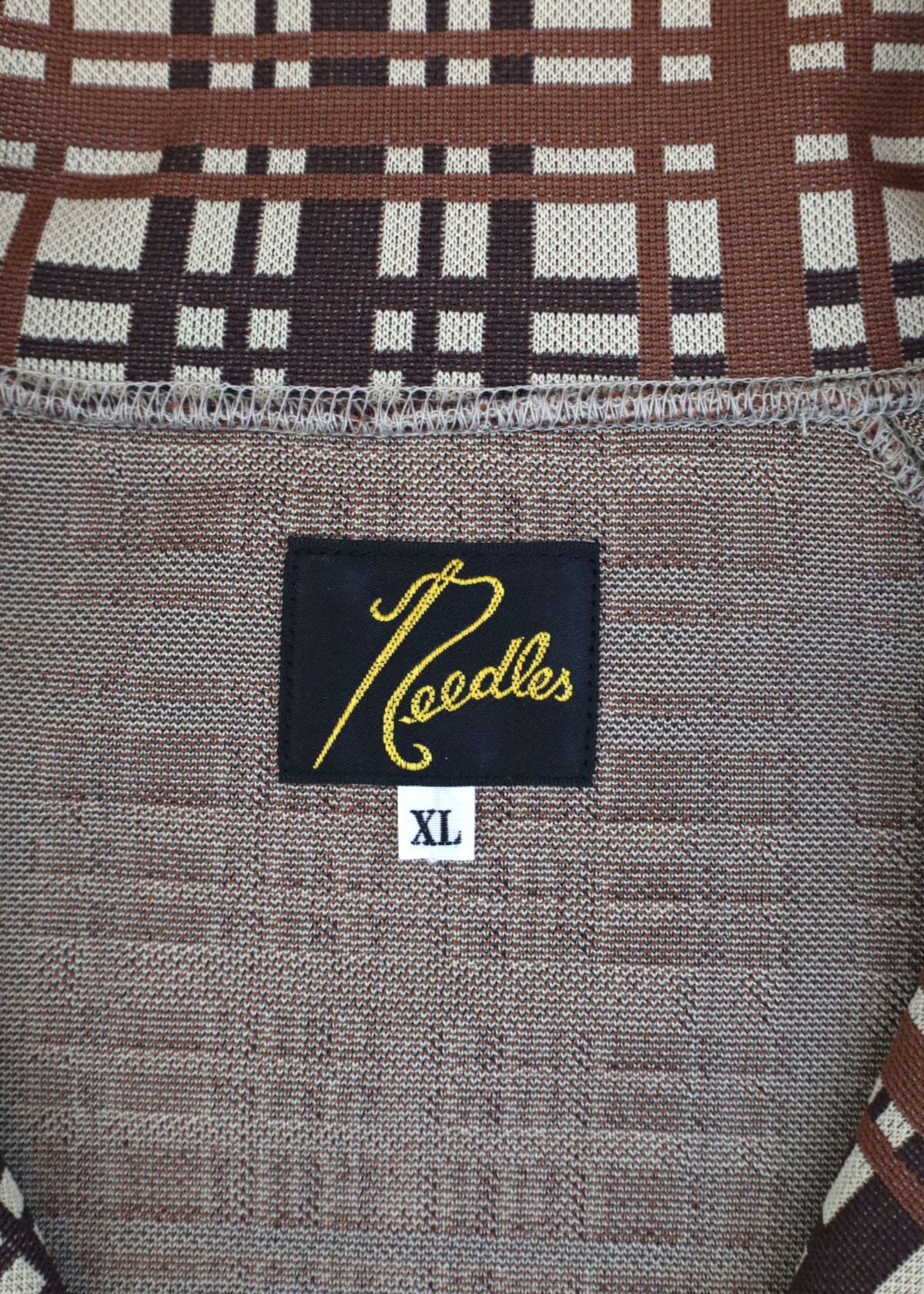 NEEDLES Brown/Beige Check Double Zip Jacket