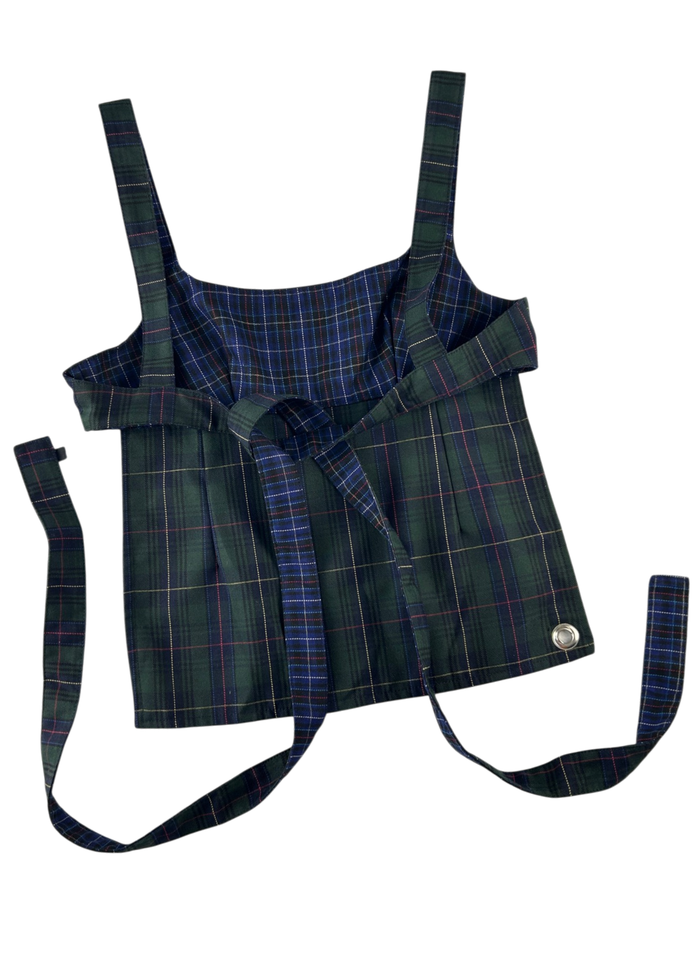 ITADAKI 'Obi' Tartan Reversible Tie Back Top