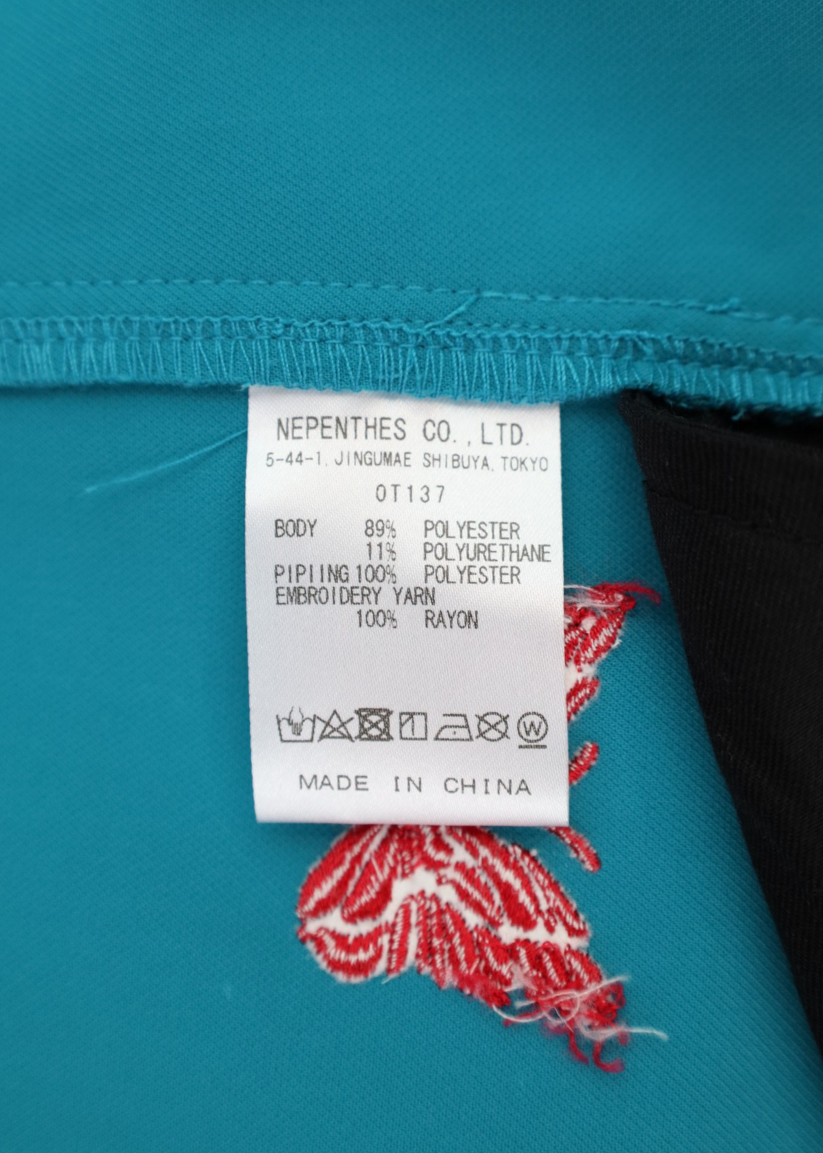 NEEDLES (AS IS) Teal/Red Piping Cowboy Pleated Front Pants