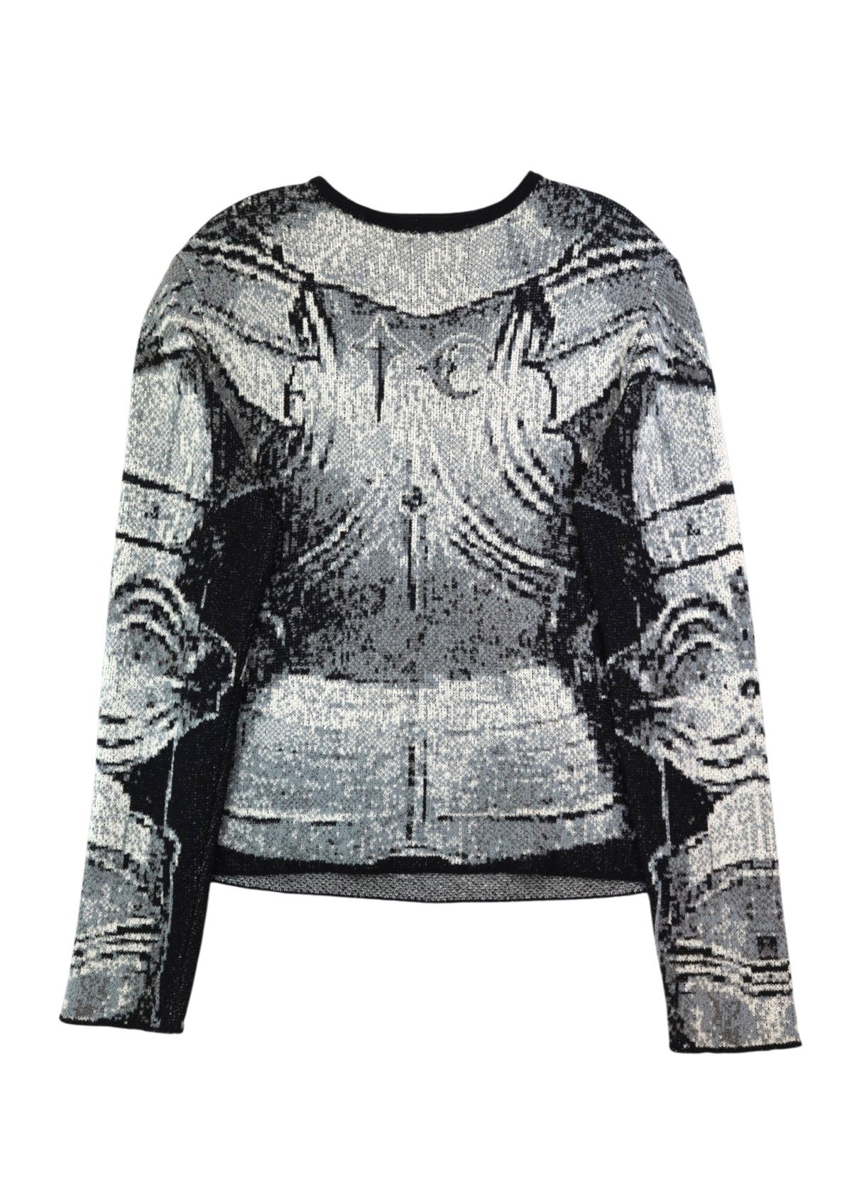 THUG AVE 'Warrior Knit' Black/Grey/White Armour Intarsia Jumper