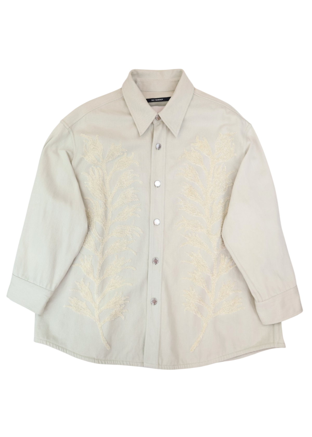 SONG FOR THE MUTE (AS IS) 24.2 Teardrop Cream Cotton Drill Embroidered Jacket