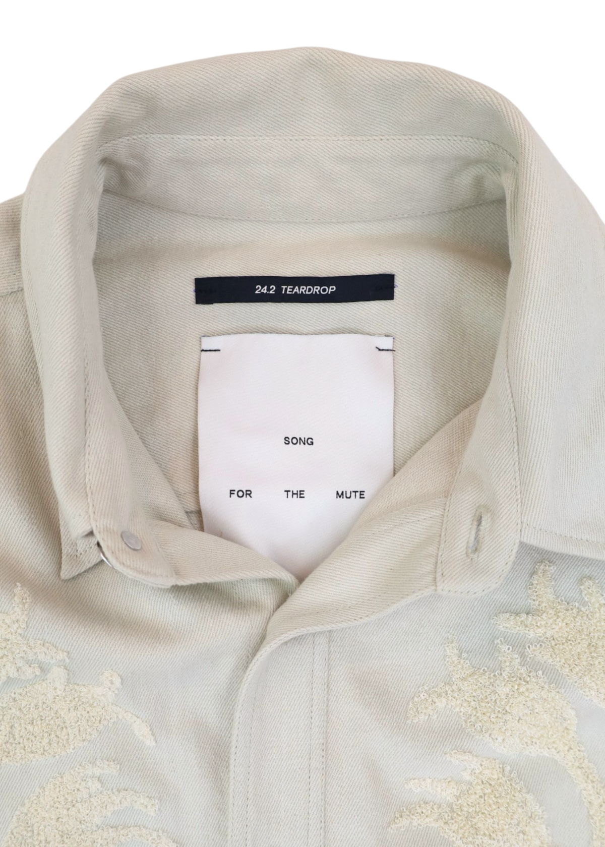 SONG FOR THE MUTE (AS IS) 24.2 Teardrop Cream Cotton Drill Embroidered Jacket
