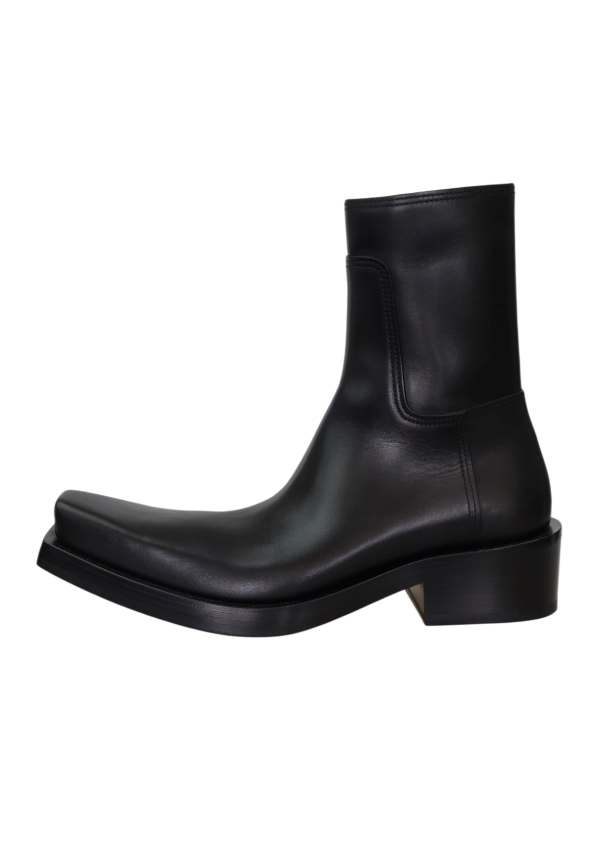 BALENCIAGA Black Leather 'Santiago' Boots W Box