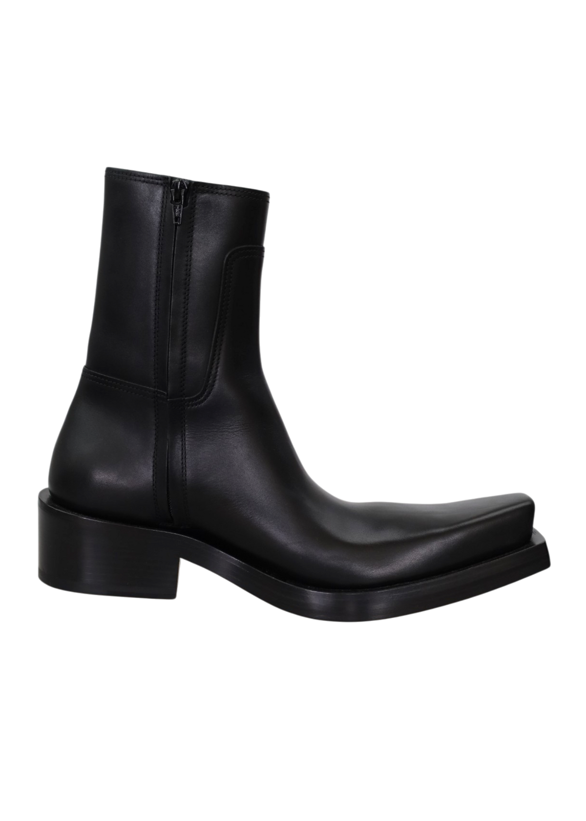BALENCIAGA Black Leather 'Santiago' Boots W Box