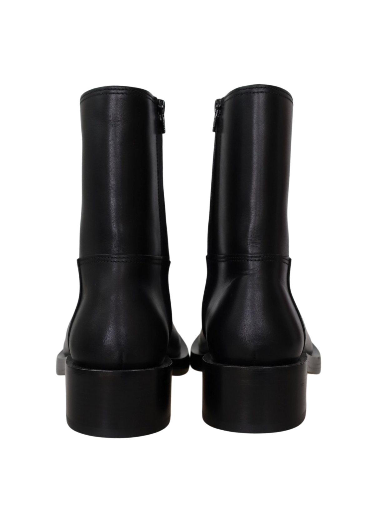 BALENCIAGA Black Leather 'Santiago' Boots W Box