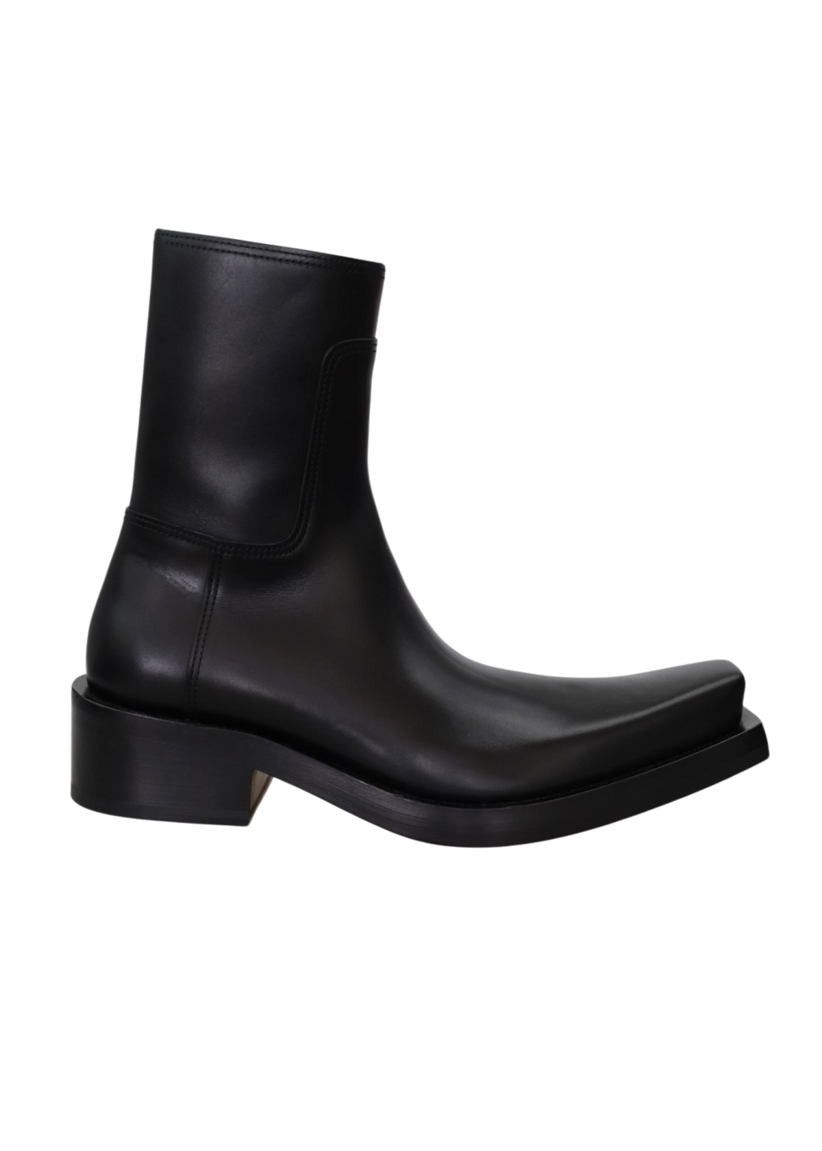 BALENCIAGA Black Leather 'Santiago' Boots W Box