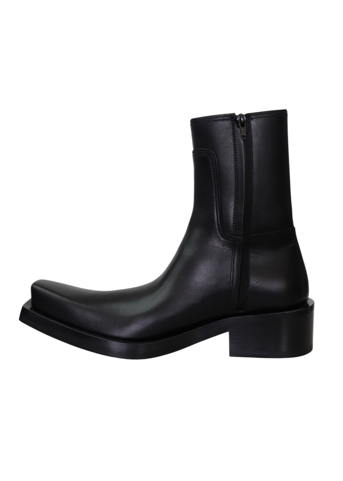 BALENCIAGA Black Leather 'Santiago' Boots W Box