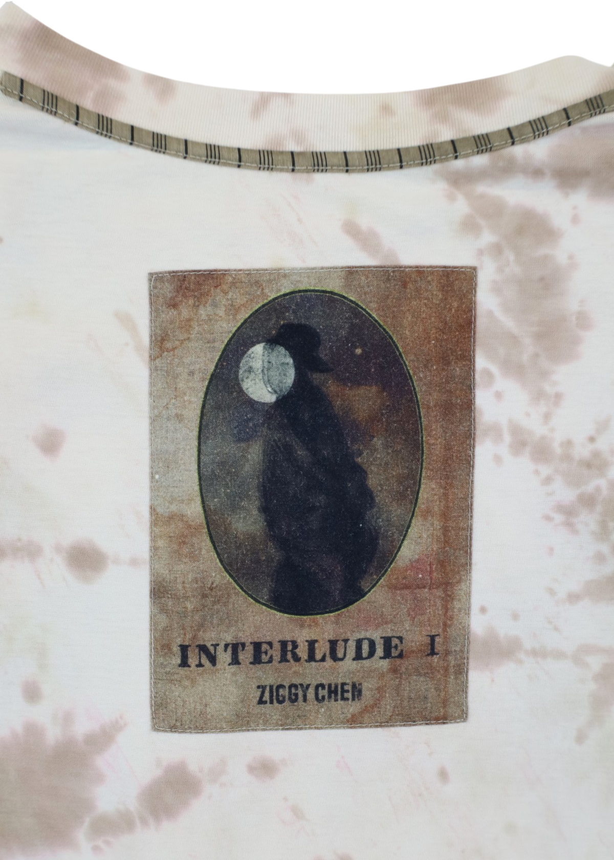 ZIGGY CHEN Interlude 2022 Beige Tie Dye Drop Shoulder Cotton Tee