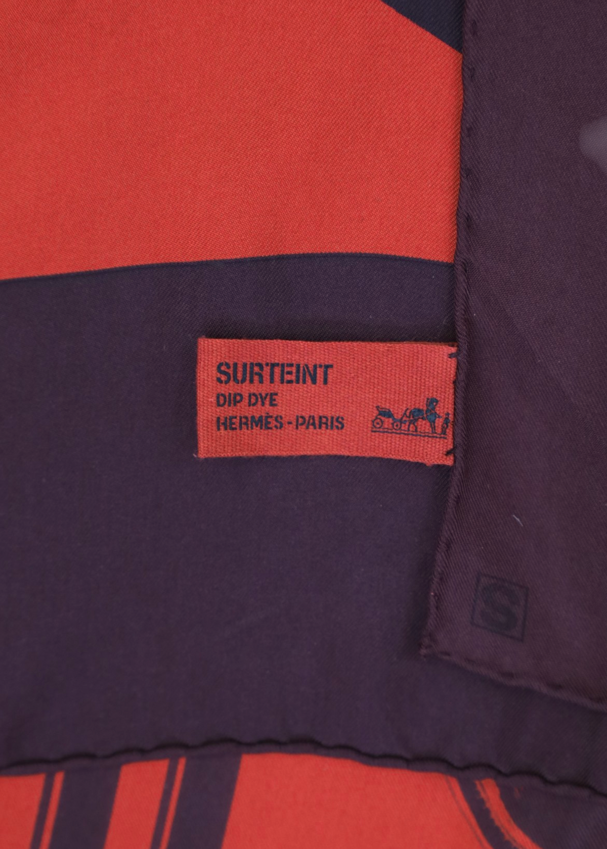 HERMES Red/Burgundy 'Brides de Gala' Dip Dye Silk Twill Scarf