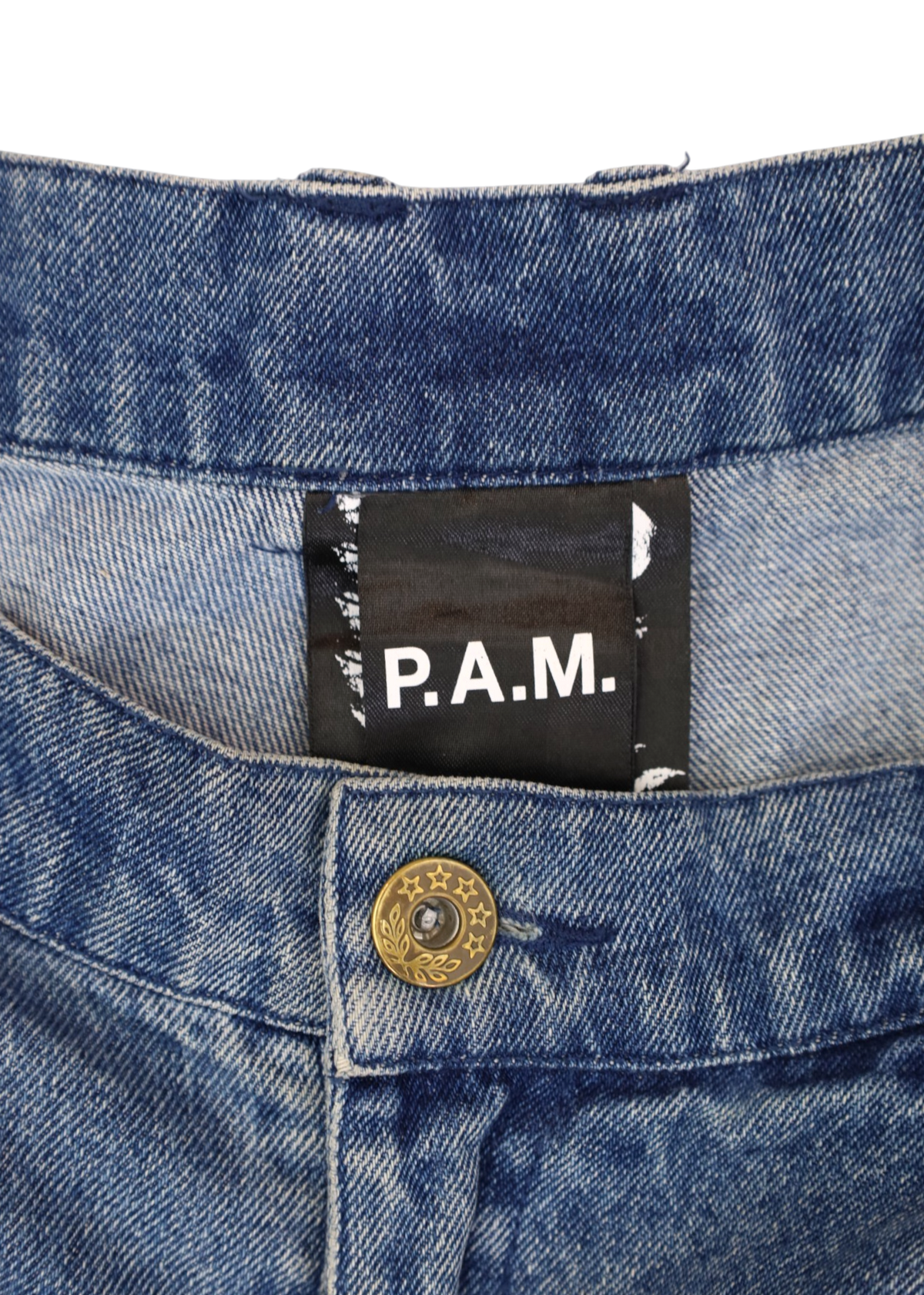 PAM Midwash Blue Denim Cut Out Drawstring Balloon Jeans