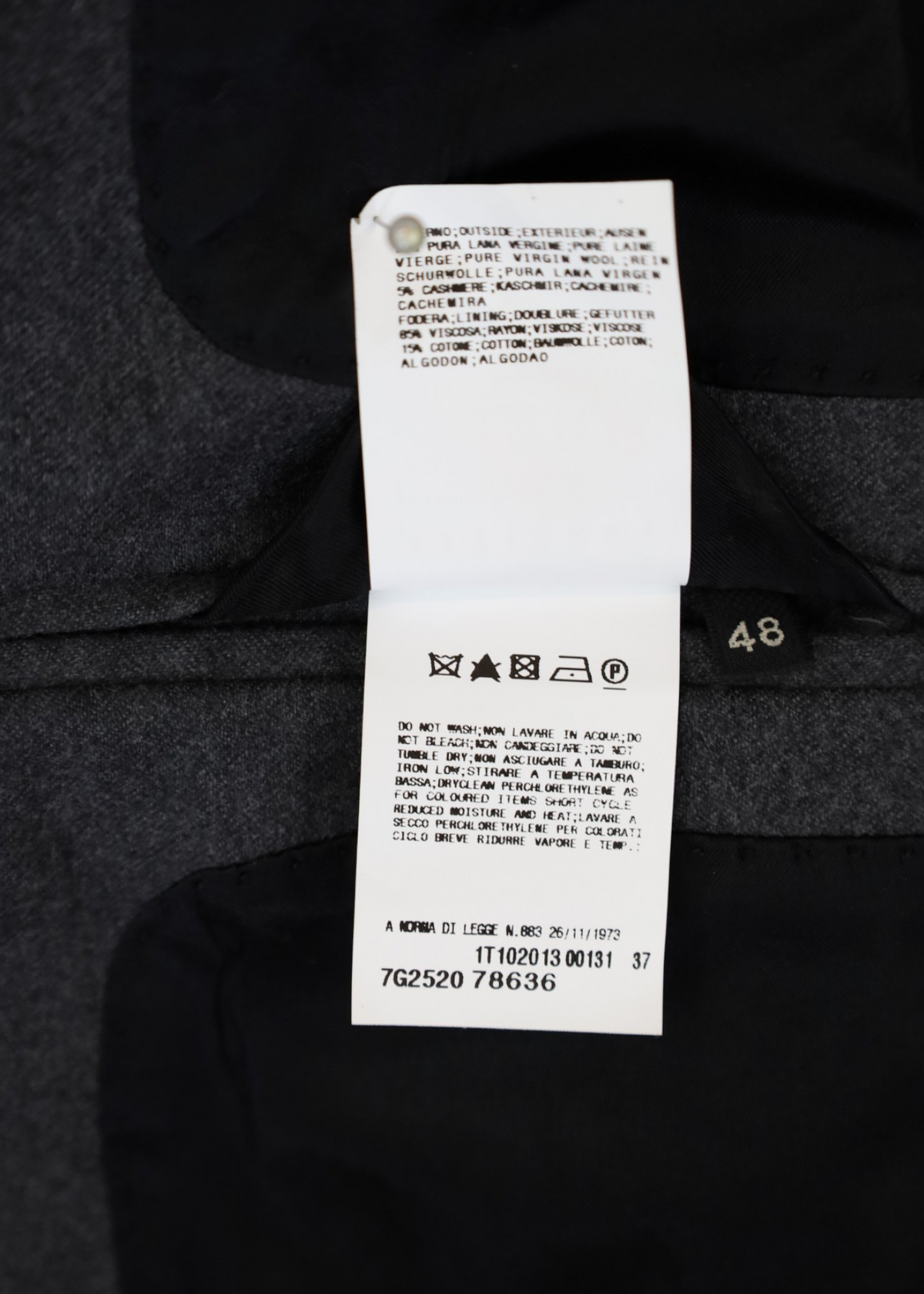 JEAN PAUL GAULTIER Grey Wool/Cashmere Crop Wrap Blazer