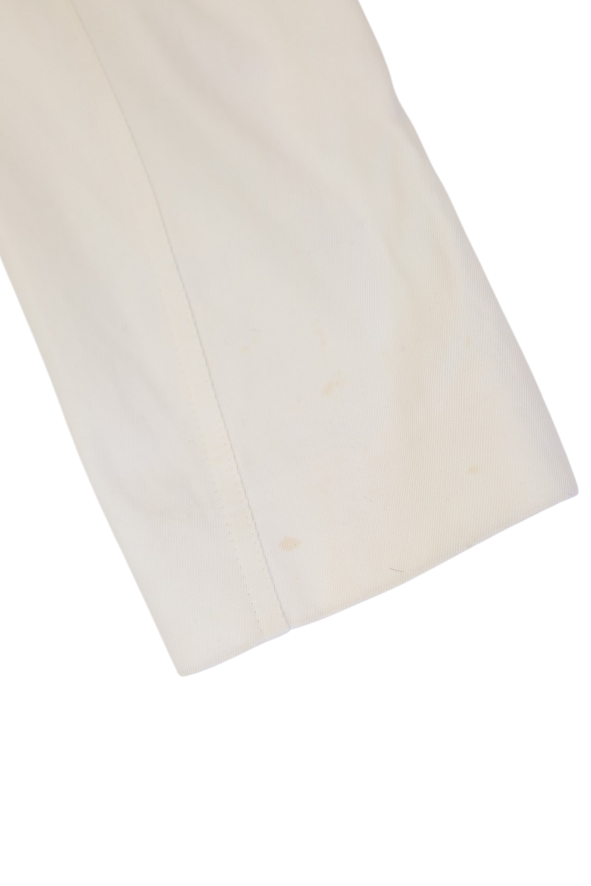 BURBERRY (AS IS) 2000s White Cotton Collarless Zip Jacket
