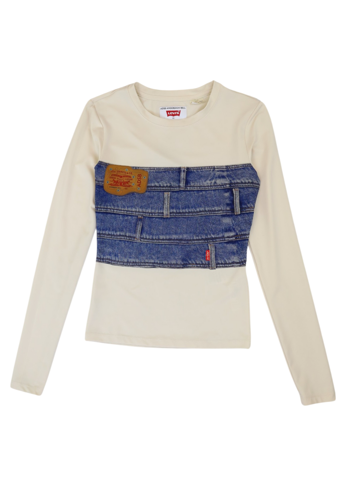 ANDERSSON BELL x LEVI'S Cream/Blue Trompe L'oeil Denim Print Top