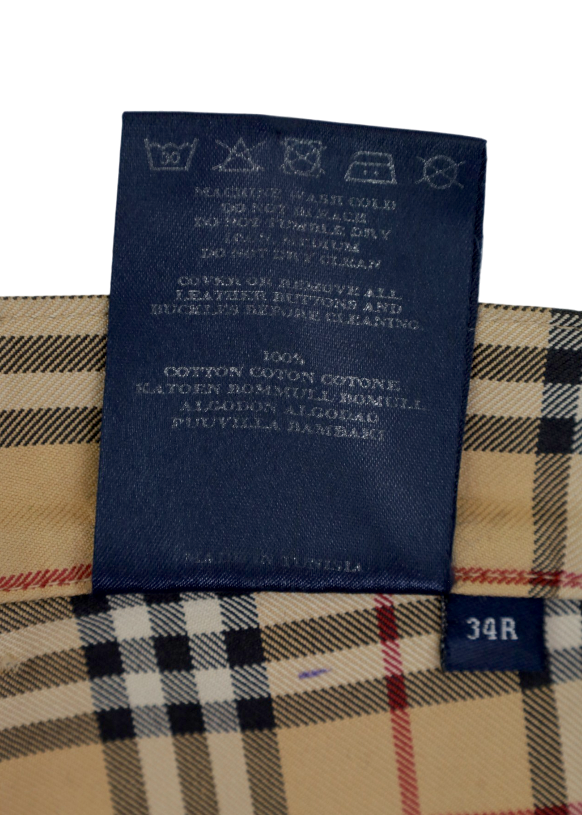BURBERRY Beige/Red/White Novacheck Straight Leg Pant