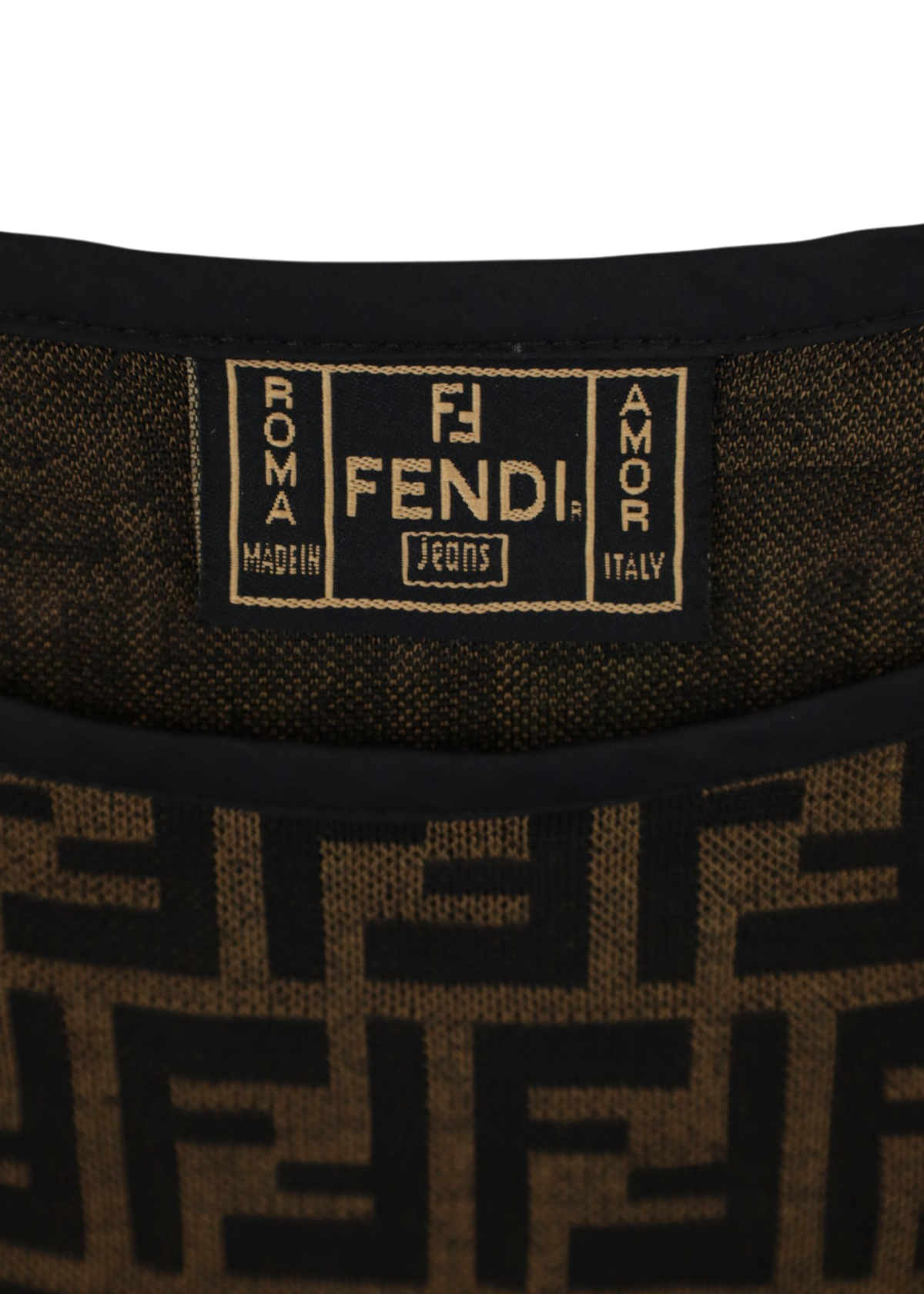 FENDI JEANS (AS IS) Brown/Black Monogram Tank