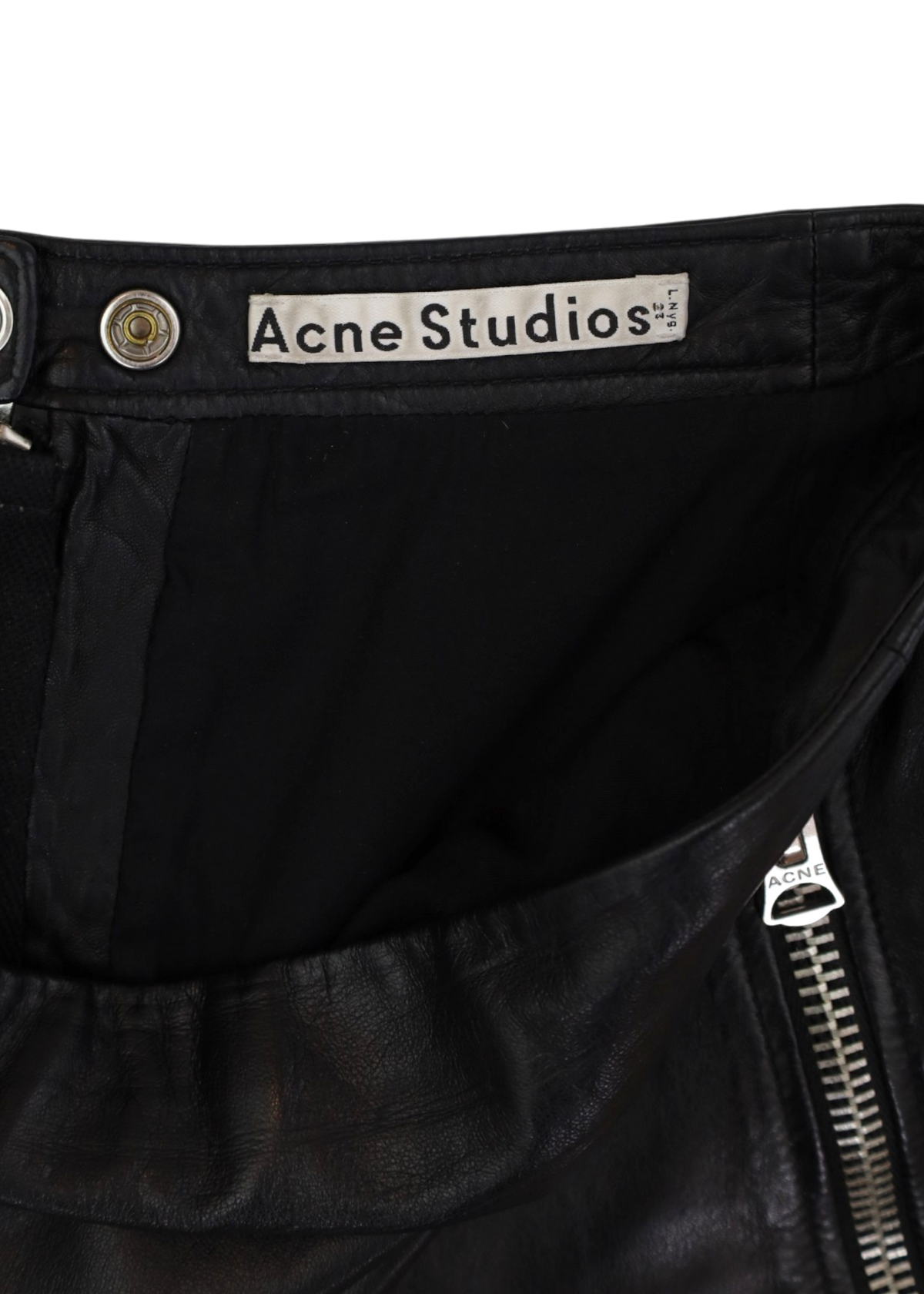 ACNE STUDIOS S/S14 Black Lamb Leather Mini Skirt