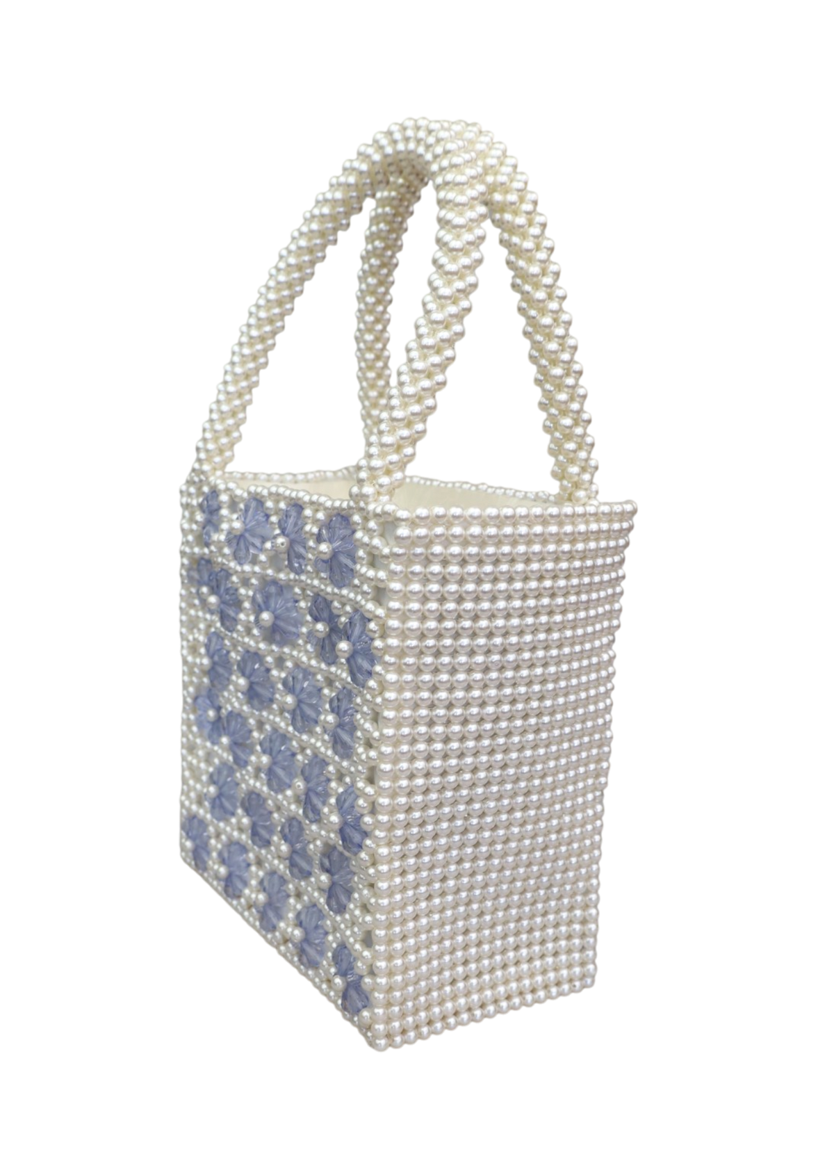 SHRIMPS 'Antonia' Faux Pearl/Blue Flower Beaded Bag