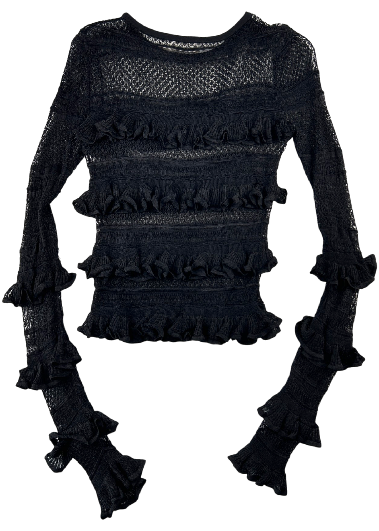 ZIMMERMAN Tiered Frill Knit Long Sleeve