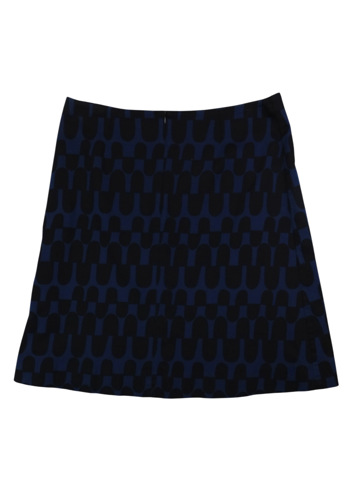MARIMEKKO Navy/Black Pattern Cotton Midi Skirt