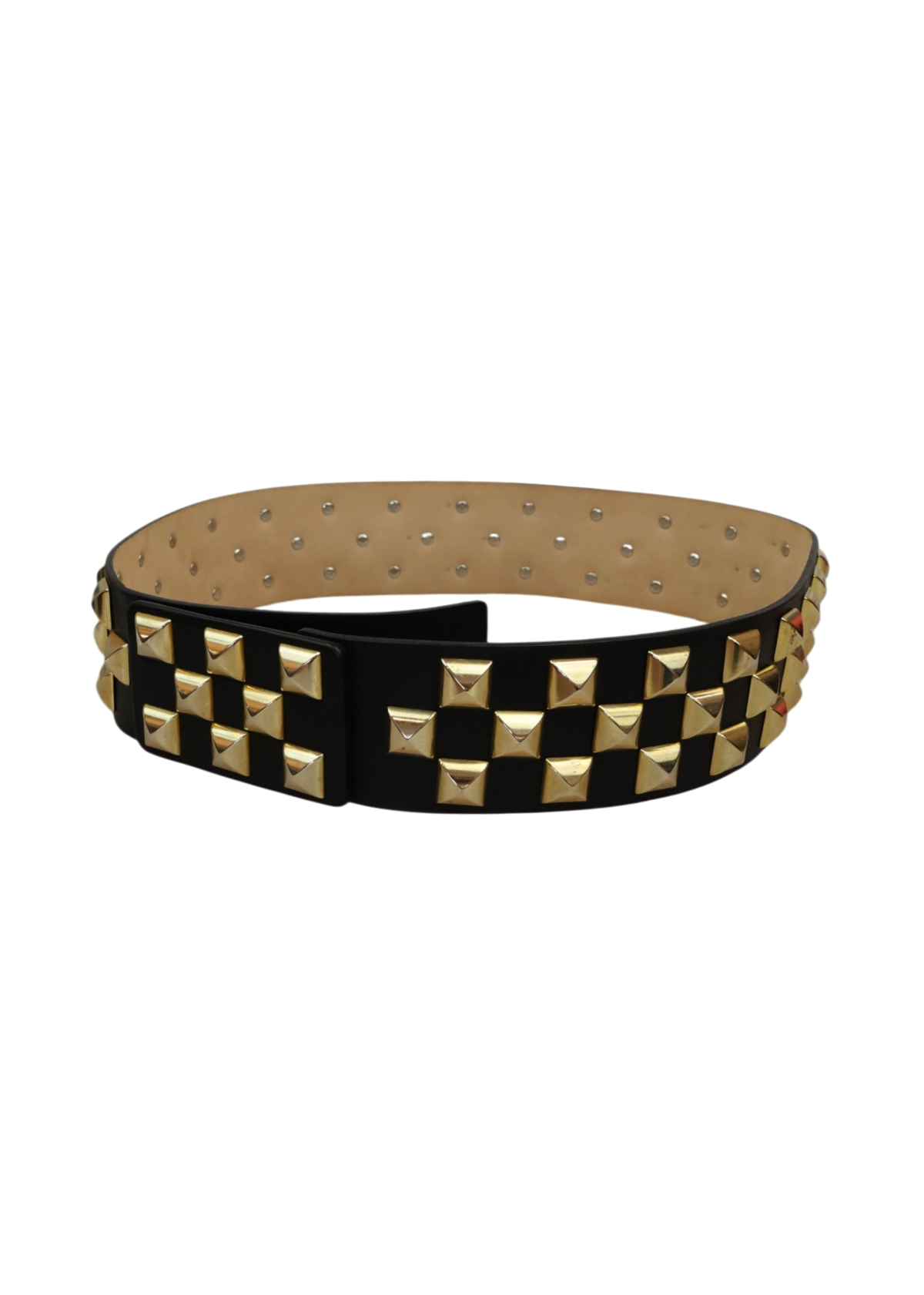 STREETS AHEAD 'The Roger' Black Leather Studded Belt