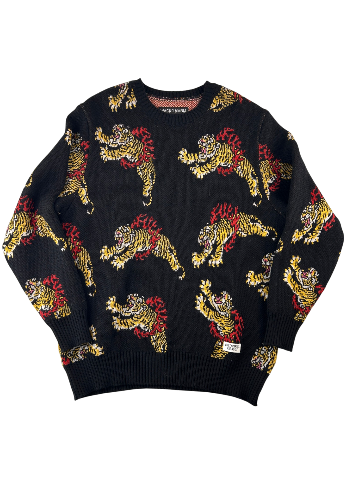 WACKO MARIA/GUILTY PARTIES (BNWT) Tim Lehl Tiger Intarsia Knit Jumper