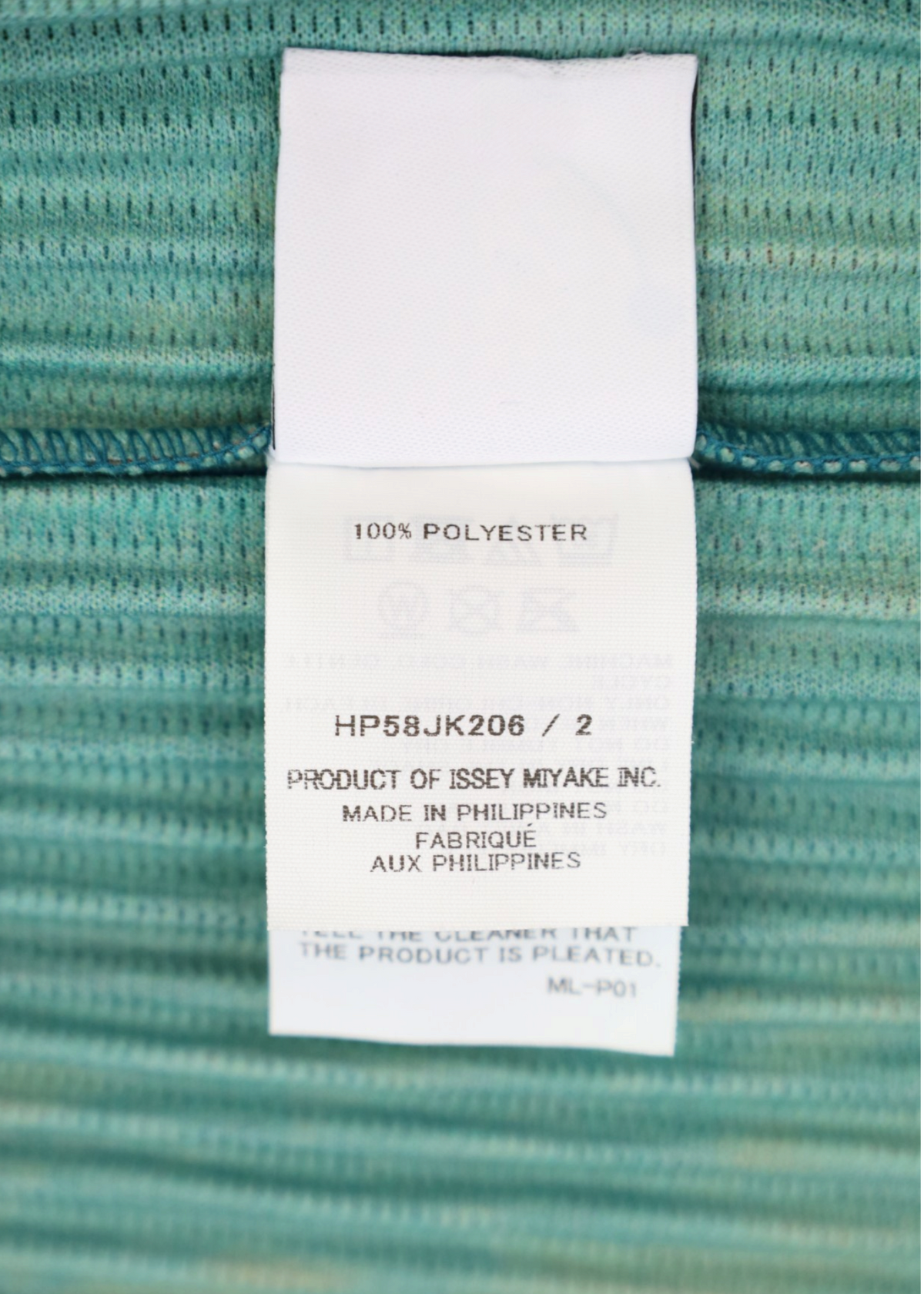 ISSEY MIYAKE HOMME PLISSE Teal/Orange Plisse 'Agate' Abstract Print Tee