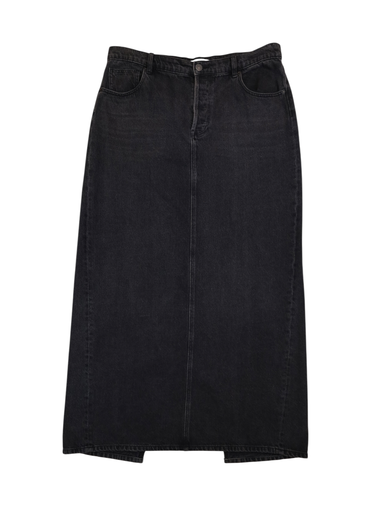 HENNE Black Denim Maxi Skirt