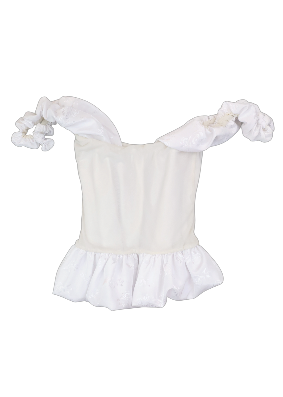 OUSE (AS IS) White '002 Mesh' Stretchy Corset Top
