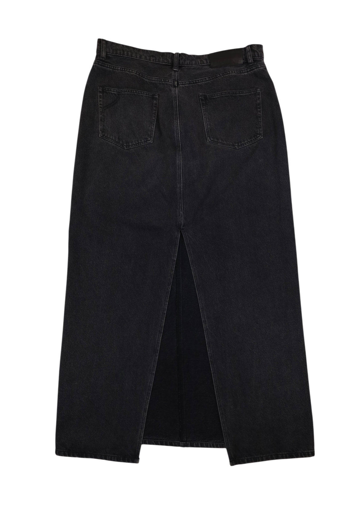 HENNE Black Denim Maxi Skirt
