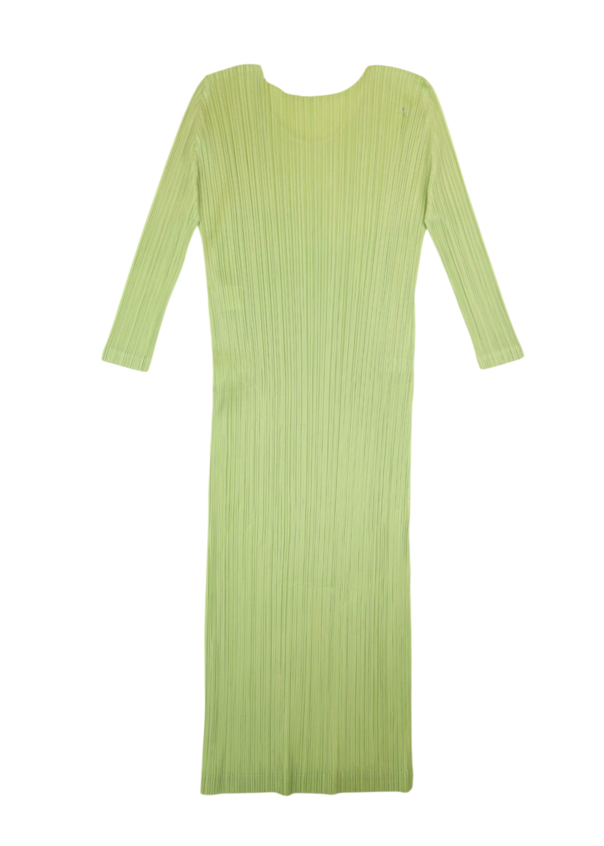 ISSEY MIYAKE PLEATS PLEASE Green 3/4 Sleeve Midi Dress