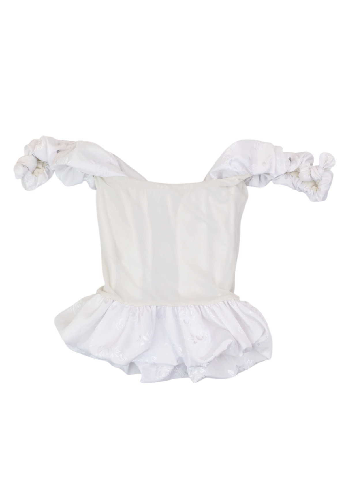 OUSE (AS IS) White '002 Mesh' Stretchy Corset Top