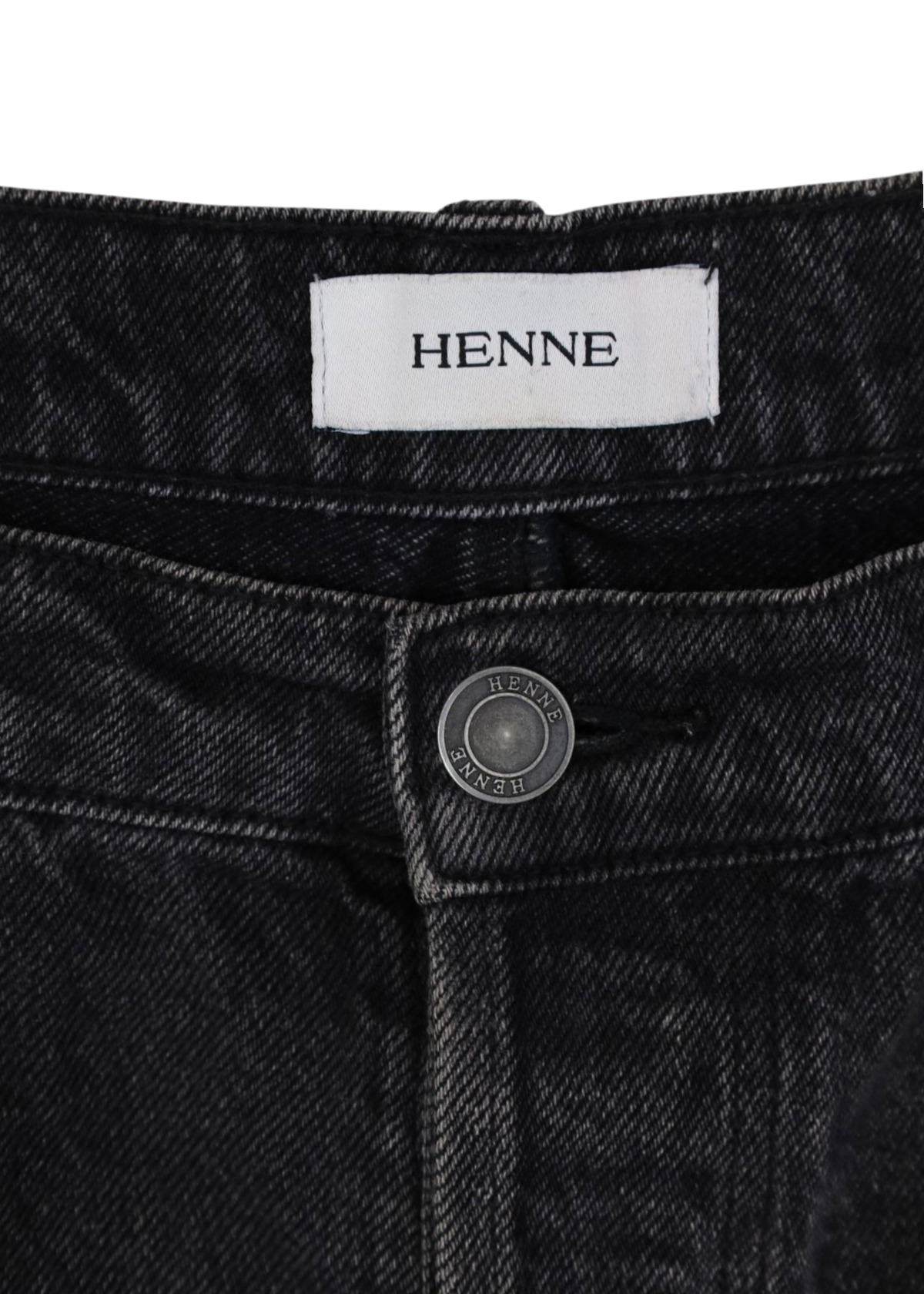 HENNE Black Denim Maxi Skirt