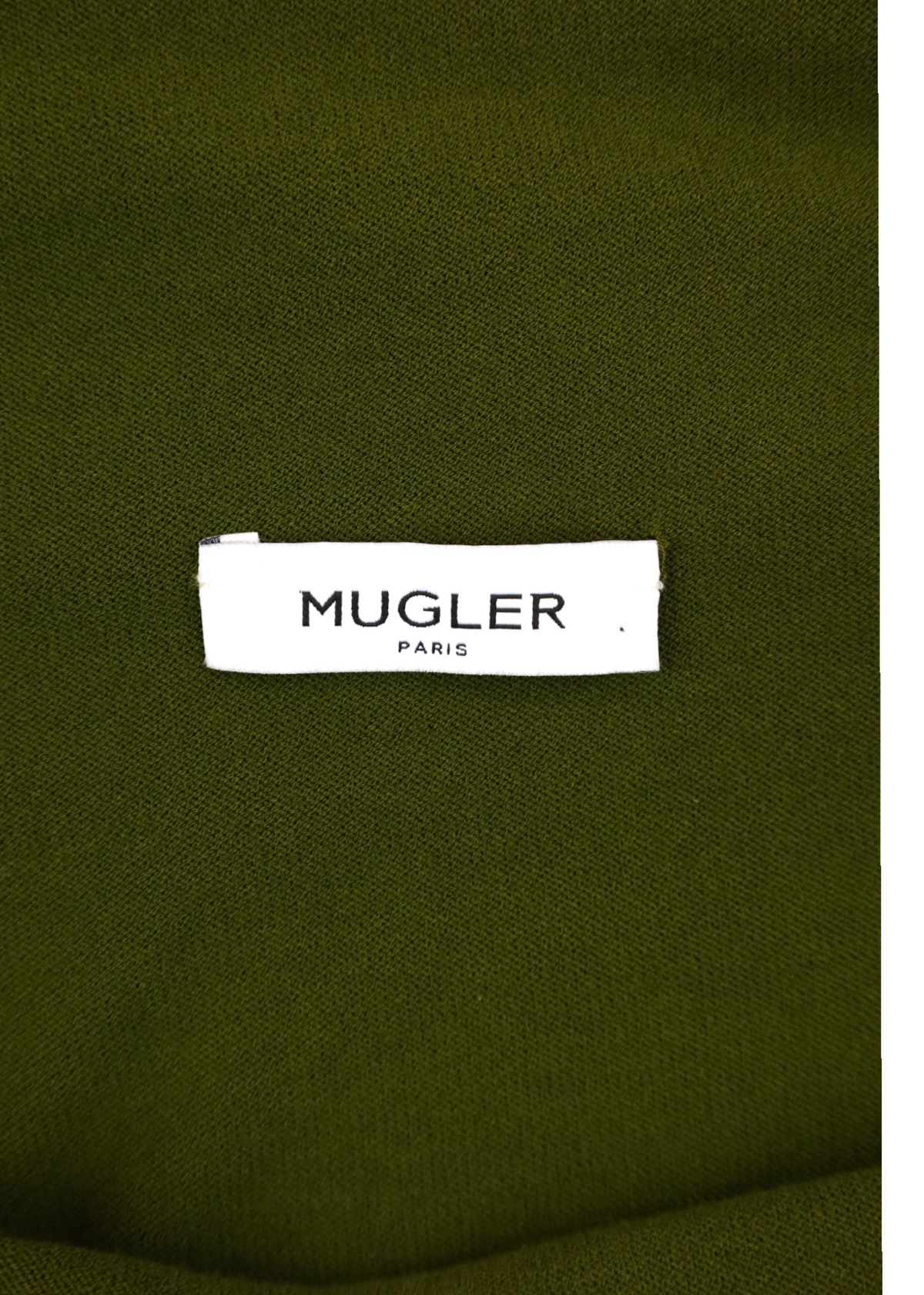 MUGLER Olive Green Knit Star Button Roll Neck Top