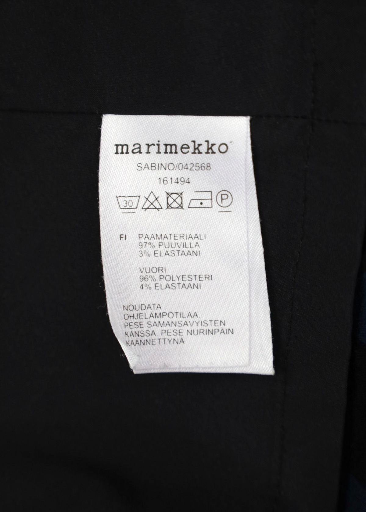 MARIMEKKO Navy/Black Pattern Cotton Midi Skirt