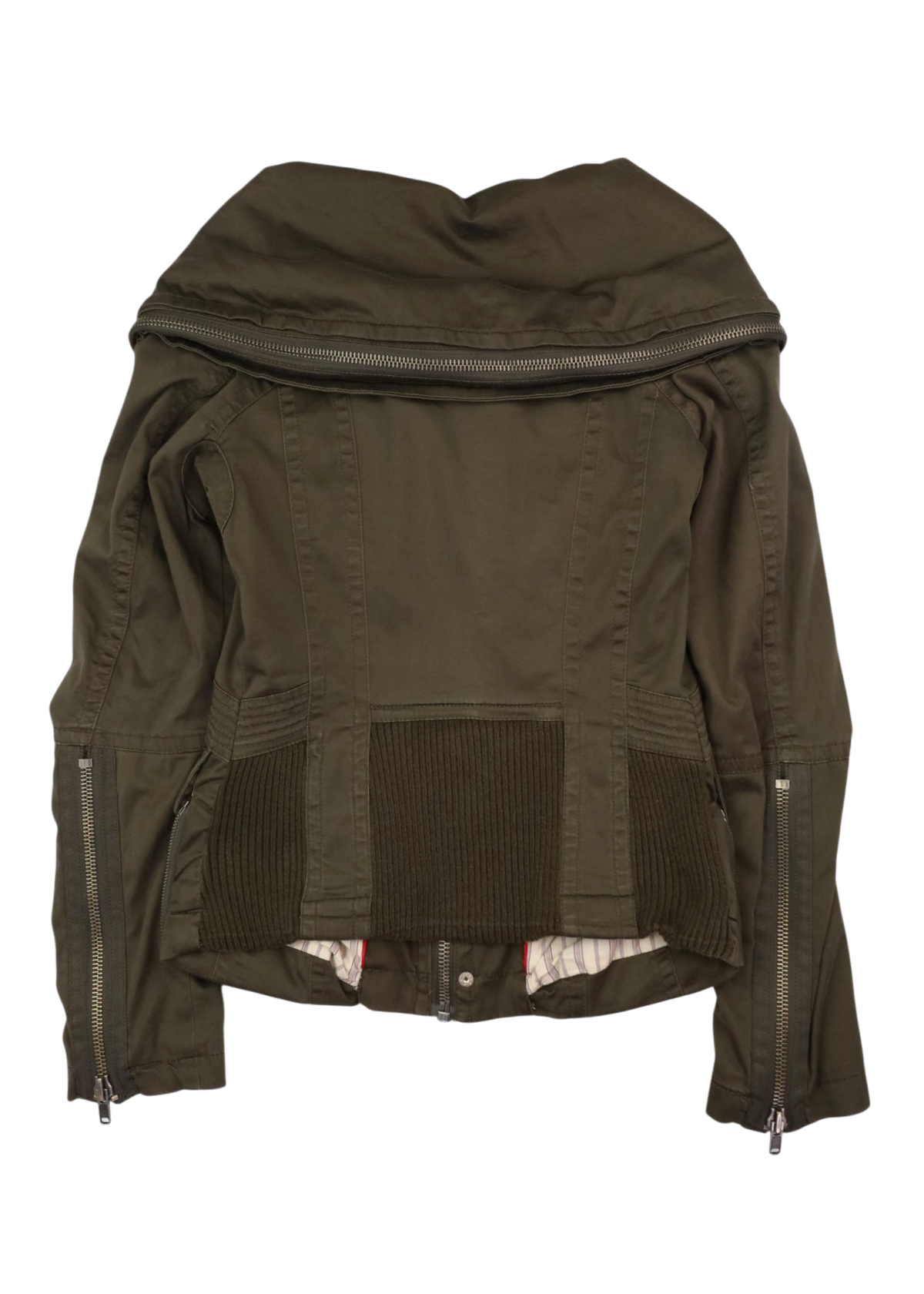 MARC BY MARC JACOBS Green Cotton Roll Neck Zip Up Jacket
