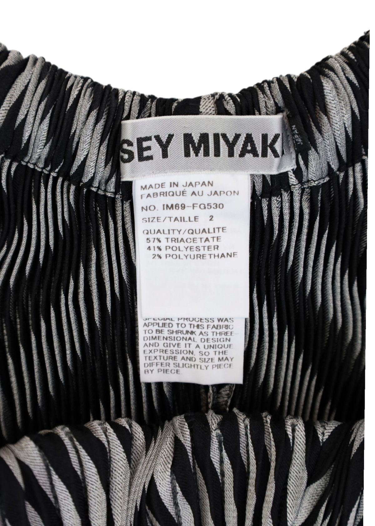 ISSEY MIYAKE AW2016 Black/Grey Spiral Illusion Pleated Midi Skirt