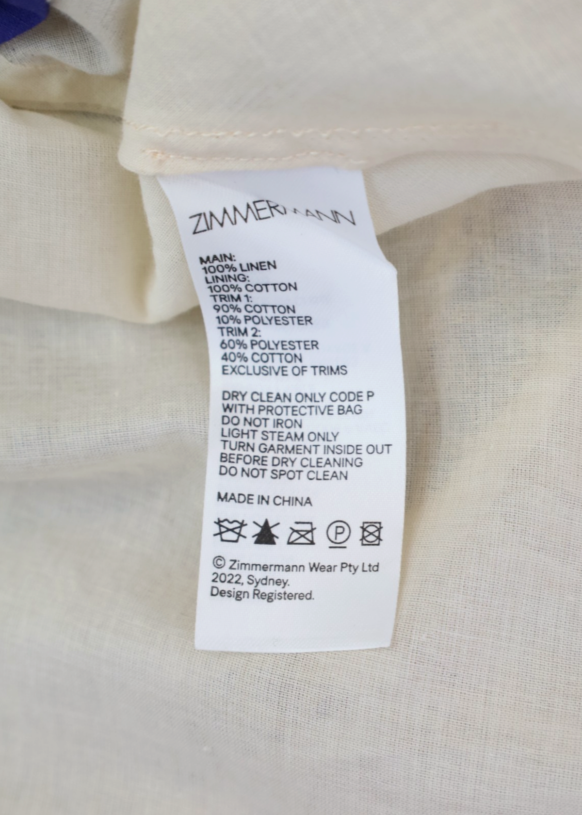 ZIMMERMANN 'Aliane' Multi Colour Patchwork Linen Buttoned Midi Dress