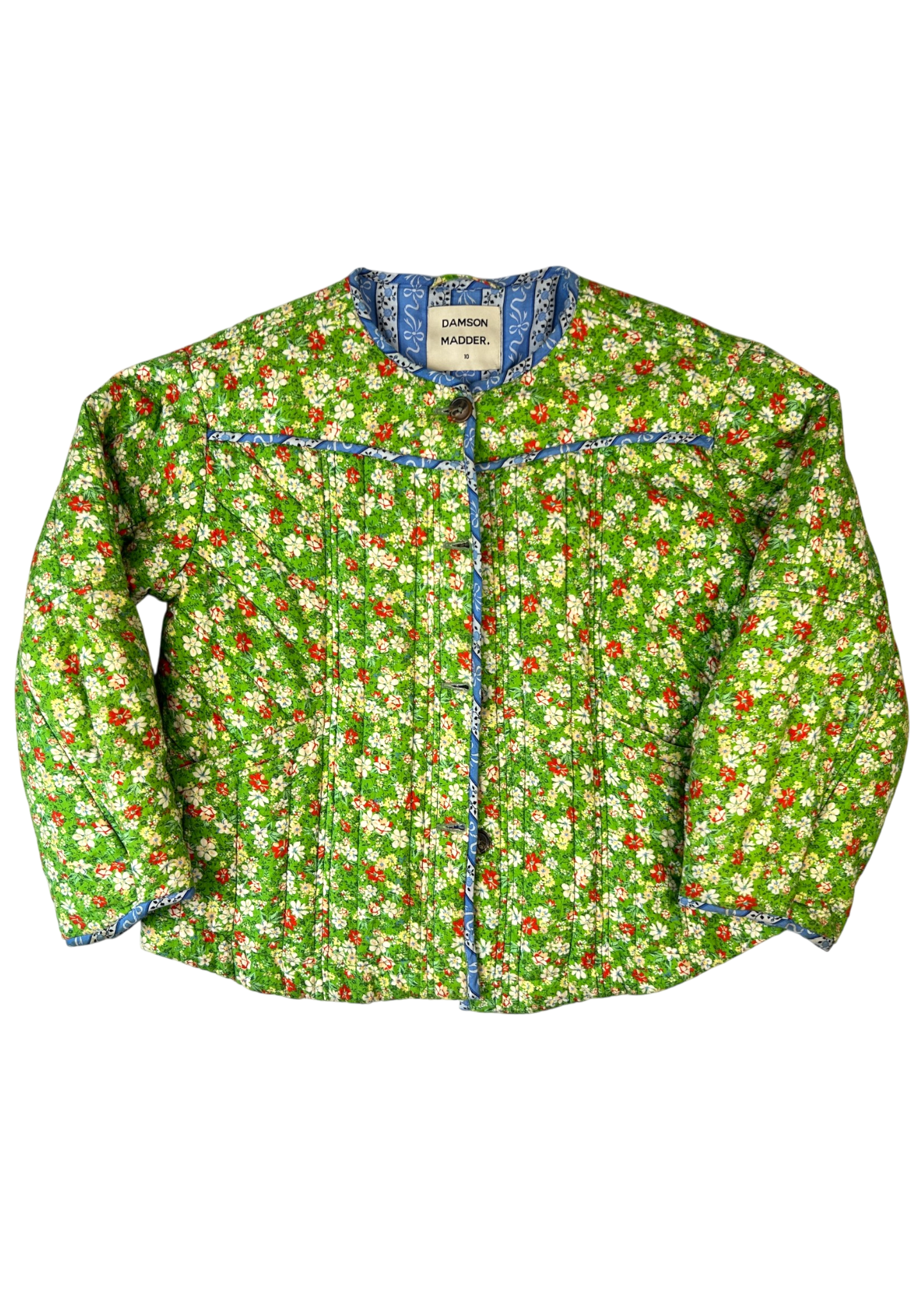 DAMSON MADDER Floral Quilted Button Up Jacket