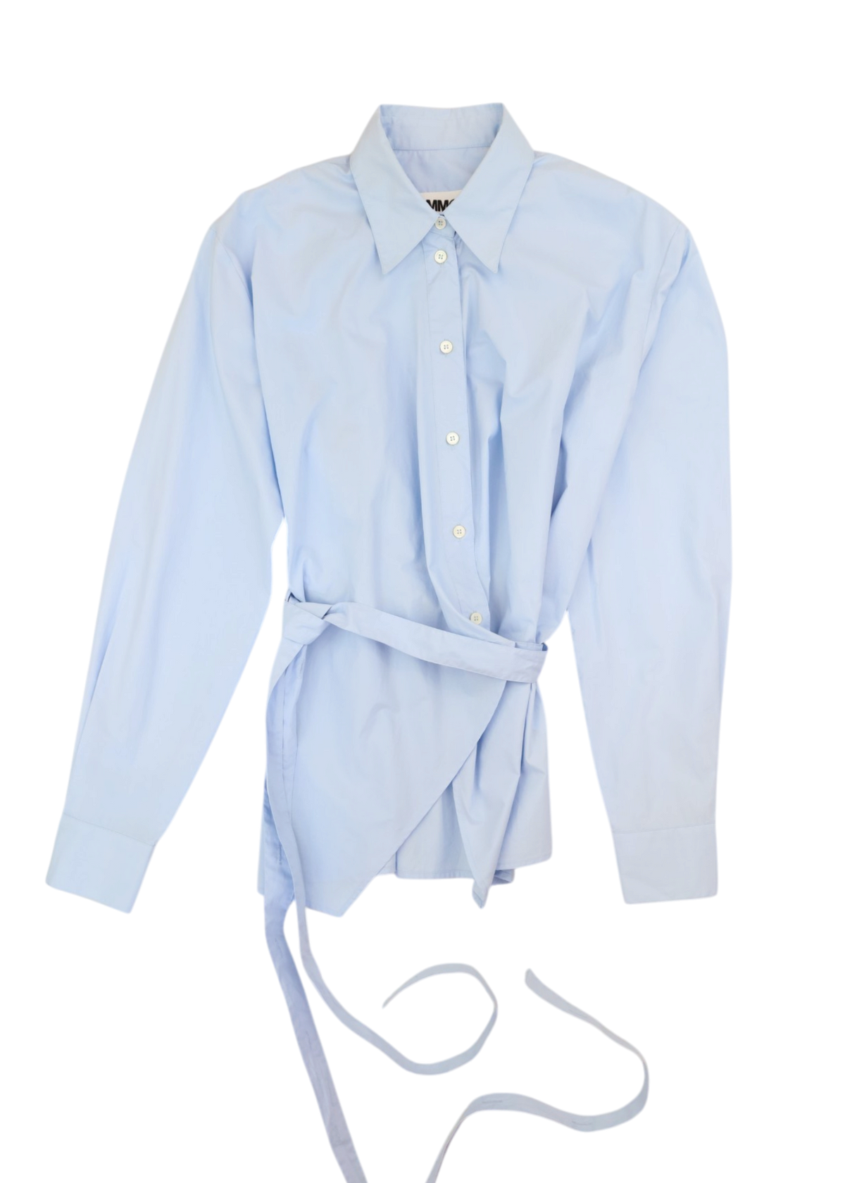 MM6 MAISON MARTIN MARGIELA Light Blue Cotton Wrap Shirt