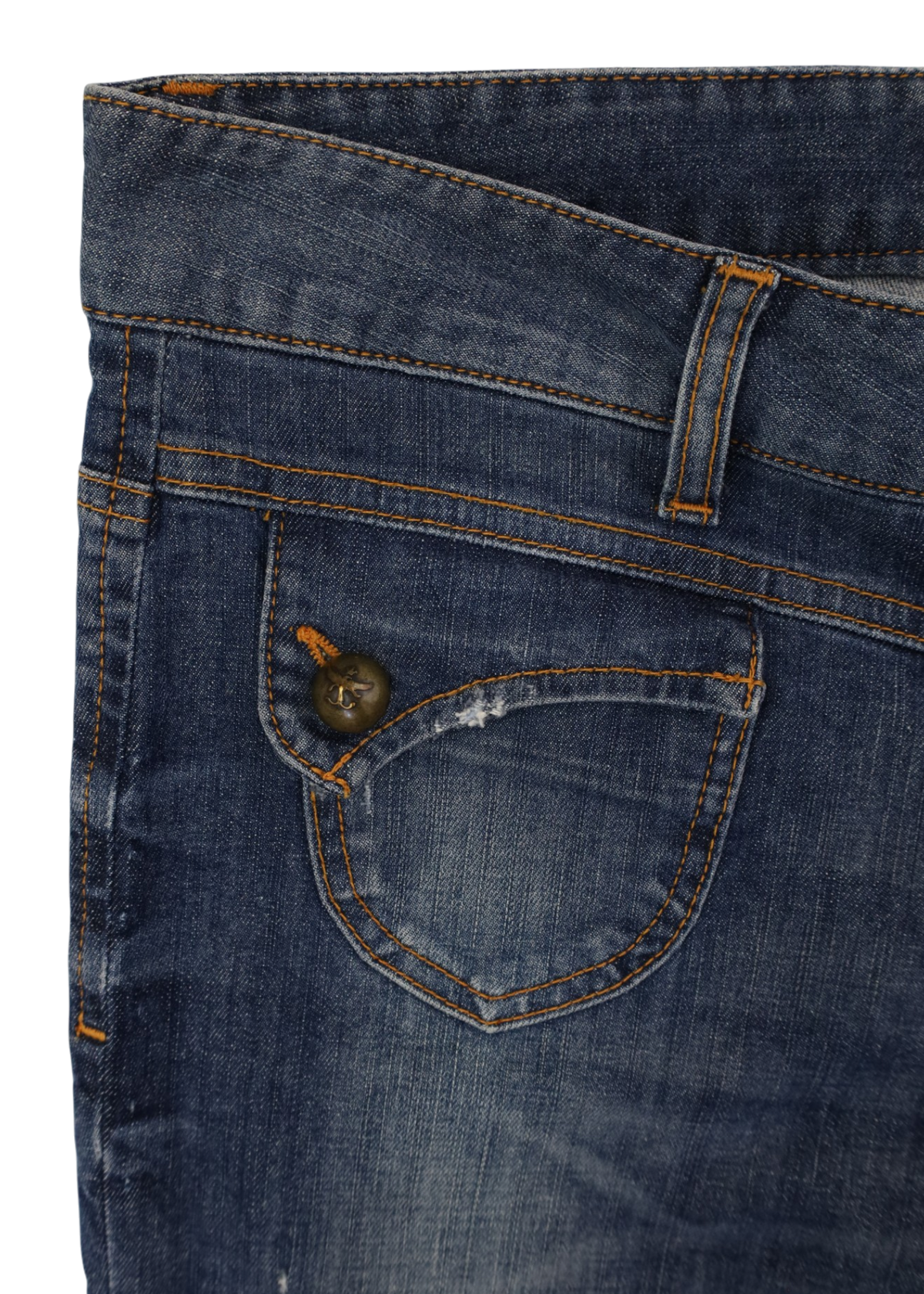 ROBERTO CAVALLI CLASS Mid-Wash Distressed Straight Jeans