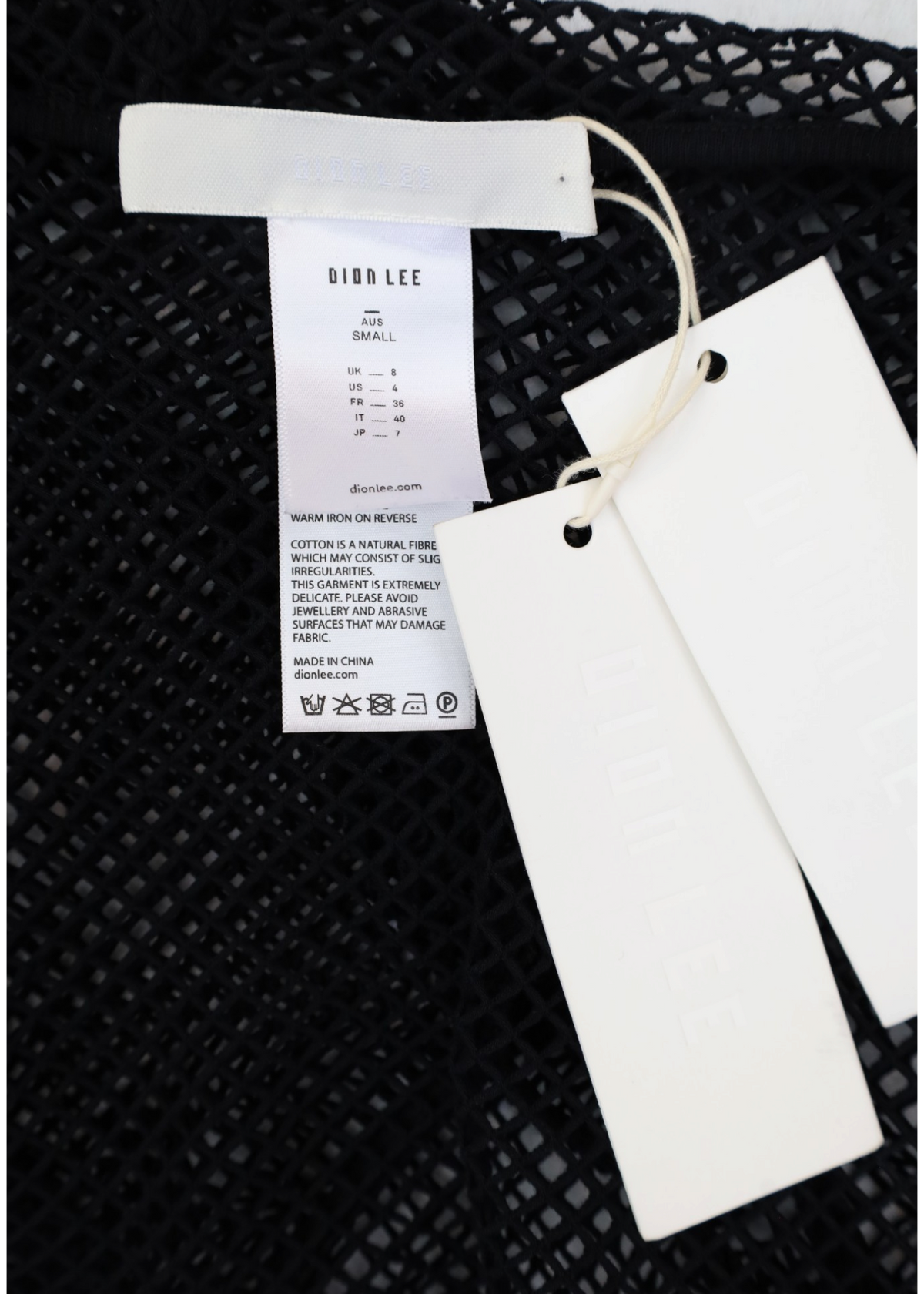 DION LEE (NWT) Black 'Net Lace' Tank
