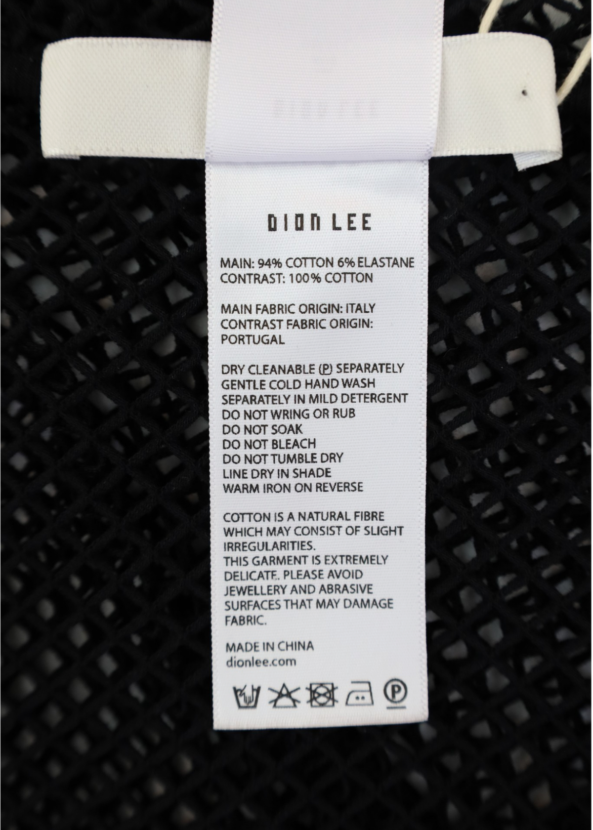 DION LEE (NWT) Black 'Net Lace' Tank