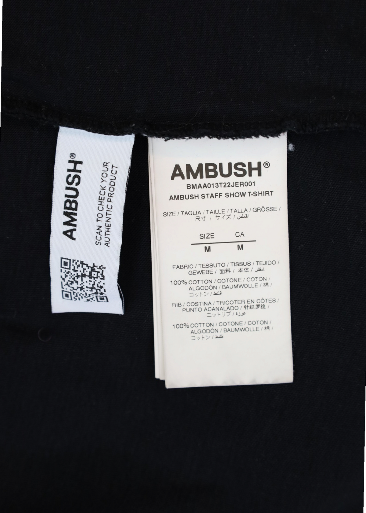 AMBUSH Black Cotton 'Staff' Tee