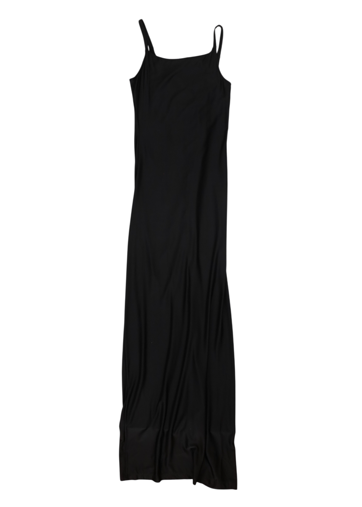 RABANNE Black Ruched Side Button Sleeveless Maxi Dress