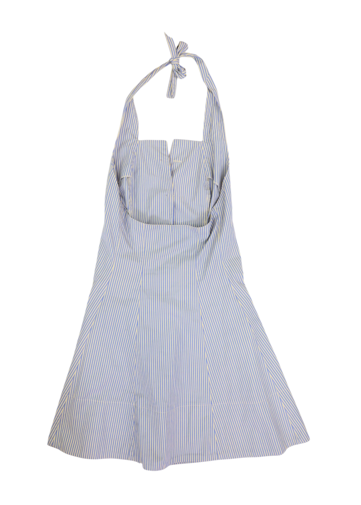 VIVIENNE WESTWOOD RED LABEL (AS IS) SS1999 Blue/Yellow Stripe Cotton Halter Midi Dress