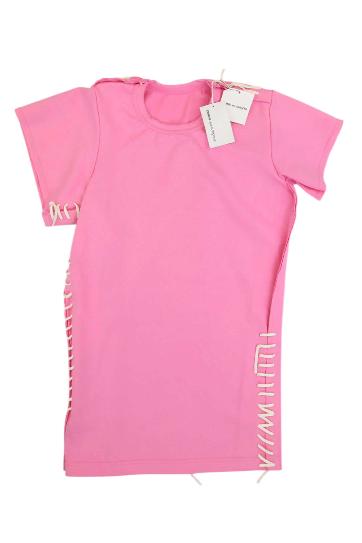 COMME DES GARÇONS (NWT) 2004 Pink/White Lace Up Mini Dress