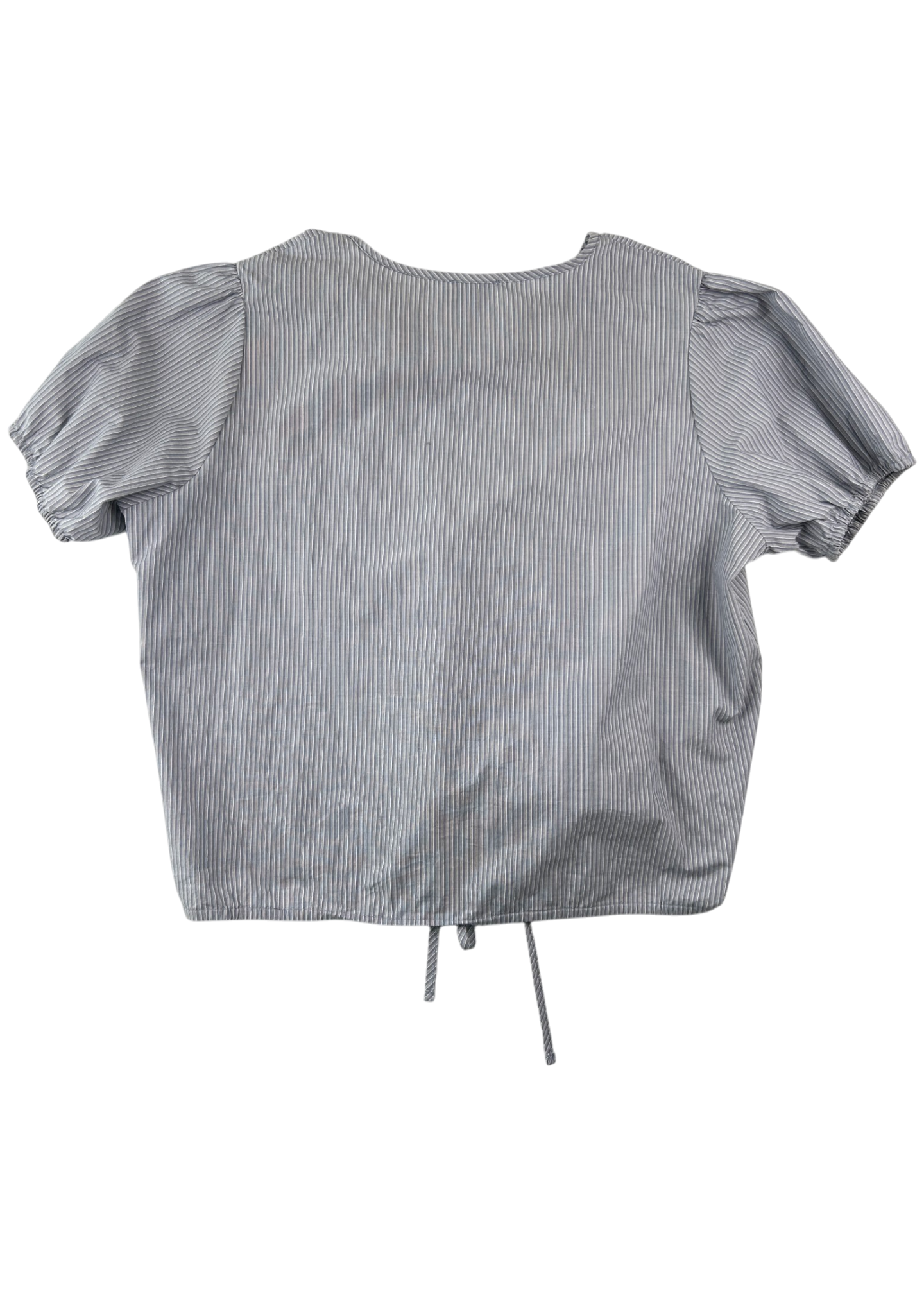 DEIJI STUDIOS Pinstripe Cotton Double Frill Blouse